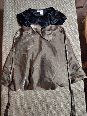PERFECTLY DRESSED Black Velvet & Gold Lame FANCY SPECIAL OCCASION DRESS Girls 6